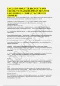 LA CLAIMS ADJUSTER PROPERTY AND CAUSALITY EXAM &lpar;LOUISIANA ADJUSTER LAW&rpar; WITH ALL CORRECT & VERIFIED ANSWERS