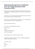 Marketing Management 112 Midterm &lpar;ch1-16&rpar; -Otago Questions Well Answered 2025&period;
