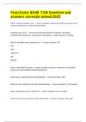 Final Exam NSNE 7100 Question and answers correctly solved 2025