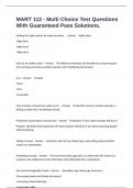 MART 112 - Multi Choice Test Questions With Guaranteed Pass Solutions&period;