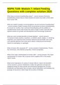 NSPN 7100- Module 7&colon; Infant Feeding Questions with complete solution 2025