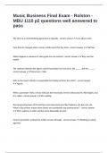 Music Business Final Exam - Rolston - MBU 1110 p2 questions well answered to pass