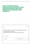 WGU D753 BEHAVIORAL INTERVENTION STRATEGIES AND APPLIED BEHAVIOR ANALYSIS PRACTICE OA &lpar;SOLVED&rpar; 100&percnt; CORRECT&excl;&excl;
