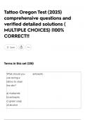 Tattoo Oregon Test &lpar;2025&rpar; comprehensive questions and verified detailed solutions &lpar; MULTIPLE CHOICES&rpar; &vert;100&percnt; CORRECT&excl;&excl;