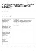 CPC Exam A &lpar;2025&rpar; ACTUAL EXAM QUESTIONS AND ANSWERS &lpar;MULTIPLE CHOICES&rpar; WITH RATIONALES