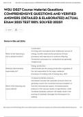 WGU D027 Course Material Questions COMPREHENSIVE QUESTIONS AND VERIFIED ANSWERS &lpar;DETAILED & ELABORATED&rpar; ACTUAL EXAM 2025 TEST 100&percnt; SOLVED 2025&excl;&excl;