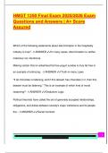 HMGT 1350 Final Exam 2025&sol;2026 Exam  Questions and Answers &vert; A&plus; Score  Assured 