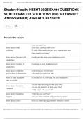 Shadow Health-HEENT 2025 EXAM QUESTIONS WITH COMPLETE SOLUTIONS &lpar;100 &percnt; CORRECT AND VERIFIED&rpar; ALREADY PASSED&excl;&excl;