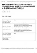 AMB 100 EpicCare Ambulatory EXAM 2025 COMPLETE EXAM QUESTIONS AND ACCURATE ANSWERS &vert;ALREADY PASSED&excl;&excl;