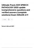 Ultimate Praxis 5331 SPEECH PATHOLOGY 2025 update &vert;comprehensive questions and verified answers &lpar;complete solutions&rpar; Exam &vert;GRADE A&plus;&excl;&excl;