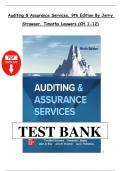 TEST BANK For Auditing and Assurance Services&comma; 9th Edition By Timothy Louwers&comma; Penelope Bagley&comma; Verified Chapter's 1 - 12&comma; Complete Newest Version