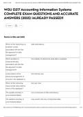 WGU D217 Accounting Information Systems COMPLETE EXAM QUESTIONS AND ACCURATE ANSWERS &lpar;2025&rpar; &vert;ALREADY PASSED&excl;&excl;