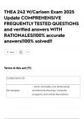 THEA 242 W&sol;Carlsen Exam 2025 Update COMPREHENSIVE FREQUENTLY TESTED QUESTIONS and verified answers WITH RATIONALES&vert;100&percnt; accurate answers&vert;100&percnt; solved&excl;&excl;