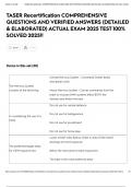 TASER Recertification COMPREHENSIVE QUESTIONS AND VERIFIED ANSWERS &lpar;DETAILED & ELABORATED&rpar; ACTUAL EXAM 2025 TEST 100&percnt; SOLVED 2025&excl;&excl;