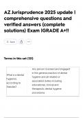 AZ Jurisprudence 2025 update &vert; comprehensive questions and verified answers &lpar;complete solutions&rpar; Exam &vert;GRADE A&plus;&excl;&excl;