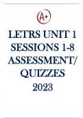 LETRS UNIT 1  SESSIONS 1-8  ASSESSMENT&sol;  QUIZZES  2023