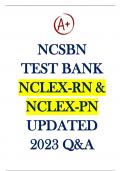 NCSBN TEST BANK - for the NCLEX-RN & NCLEX-PN UPDATED  Question andAnswers