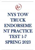 NYS Tow Truck Endorsement Practice  Test Marathon Exam with 100&percnt; Correct  Answers 2023
