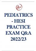 PEDIATRICS  - HESI  PRACTICE  EXAM Q&A  2022&sol;23