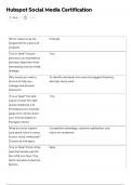 Hubspot Social Media Certification QUESTIONS WITH VERIFIED CORRECT ANSWERS &period;
