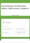 Picat Verification Test 2025 Latest Update 100- Accuracy Graded A&plus;