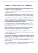 Kentucky UST Certification Test Prep Questions &plus; Answers Graded A&plus;