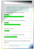 NRSG 2500 Unit 7 Questions with   Correct Answers  for Specific Exam  Mail supergrades12&commat;gmail&period;com