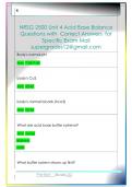 NRSG 2500 Unit 4 Acid Base Balance  Questions with  Correct Answers  for  Specific Exam Mail  supergrades12&commat;gmail&period;com