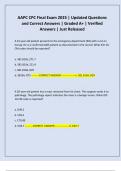 AAPC CPC Final Exam 2025 &vert; Updated Questions and Correct Answers &vert; Graded A&plus; &vert; Verified Answers &vert; Just Released