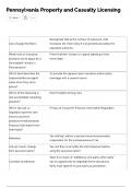 Pennsylvania Property and Casualty Licensing QUESTIONS AND ANSWERS 