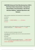 AWHONN Advanced Fetal Monitoring Exam 2025 &vert; Fetal Heart Rate Interpretation&comma; Intrauterine Resuscitation&comma; Documentation&comma; and Clinical Decision-Making &vert; Updated Questions and Answers