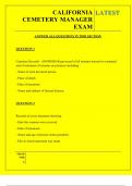 CALIFORNIA CEMETERY MANAGER EXAM QUESTIONS AND ANSWERS 2025