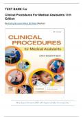 Test Bank For Clinical Procedures for Medical Assistants 11th Edition by Kathy Bonewit-West&comma; Latest Version 2025 &lbrace;A&plus;&rcub;