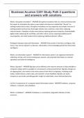 Business Acumen C201 Study Path 2 questions and answers with solutions&period;