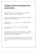 AP physics 1 final review questions with correct answers