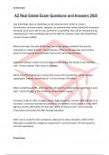 AZ Real Estate Exam Questions and Answers 2025