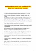 NURS 5432 DERMATOLOLOGIC DISORDERS TEST QUESTIONS AND CORRECT ANSWERS