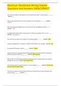Electrical- Residential Wiring Chapter  Questions And Answers 100&percnt;CORRECT