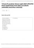 Virtual ATI predictor &lpar;Green Light&rpar;  exam 2025 UPDATED EXAM QUESTIONS WITH 100&percnt; ACCURATE ANSWERS &lpar;MULTIPLE CHOICES&rpar;