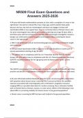 NR509 Final Exam Questions and Answers 2025-2026