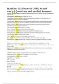 Nutrition 121 Exam &num;1 UNR &vert; Actual study &vert; Questions and verified Answers