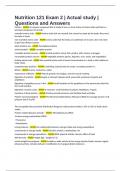 Nutrition 121 Exam 2 &vert; Actual study &vert; Questions and Answers