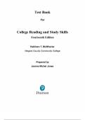 Test Bank For College Reading and Study Skills 14th Edition by McWhorter
