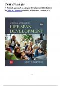 TEST BANK for A Topical Approach to Lifespan Development 11th Edition by John W&period; Santrock &lpar;Author&rpar; Latest Version 2025 &lbrack;A&plus;&rsqb;
