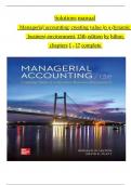 Solutions  manual for  Managerial Accounting&colon; Creating Value in a Dynamic Business Environment&comma; 13th Edition by Hilton 