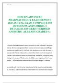 HESI RN ADVANCED PHARMACOLOGY EXAM NEWEST 2025 ACTUAL EXAM COMPLETE 160 QUESTIONS AND CORRECT DETAILED ANSWERS