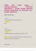 CNSL 503 Final Exam &sol; Comprehension Practice Questions &sol; Study Guide Newest Actual Questions & Answers &lpar;A&plus; Guide Solution&rpar;  
