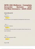 INTB 200 Midterm &sol; Complete Accurate Quizzes with Verified Answers &sol; 2025-2026 