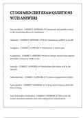 CT DDS MED CERT EXAM QUESTIONS WITH ANSWERS