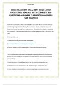 NCLEX READINESS EXAM TEST BANK LATEST UPDATE THIS YEAR ALL WITH COMPLETE 850 QUESTIONS AND WELL ELABORATED ANSWERS JUST RELEASED
